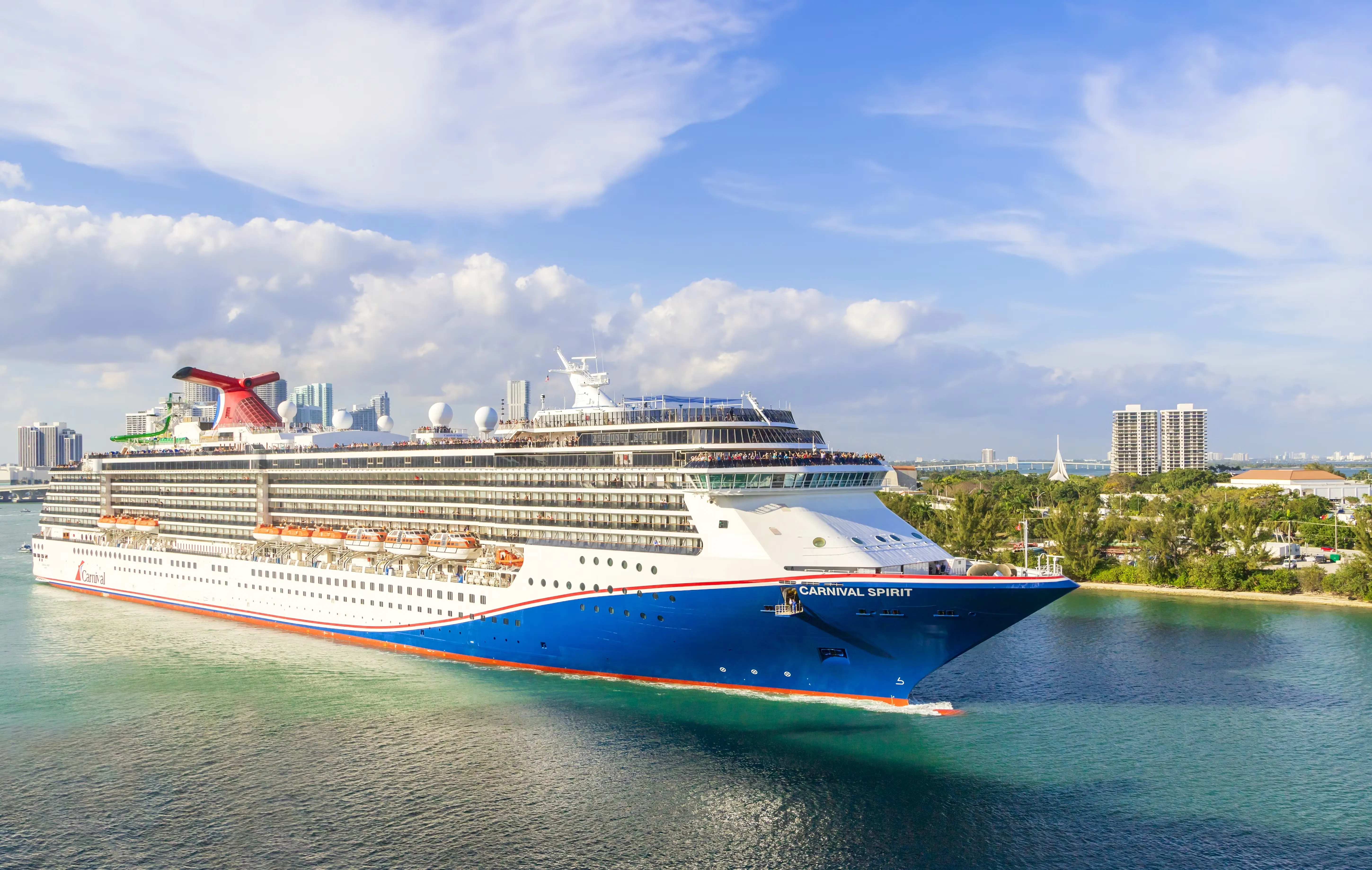 Luxury cruise ship at sea