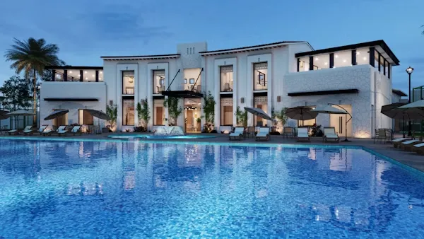 Hotel pool and lounge area